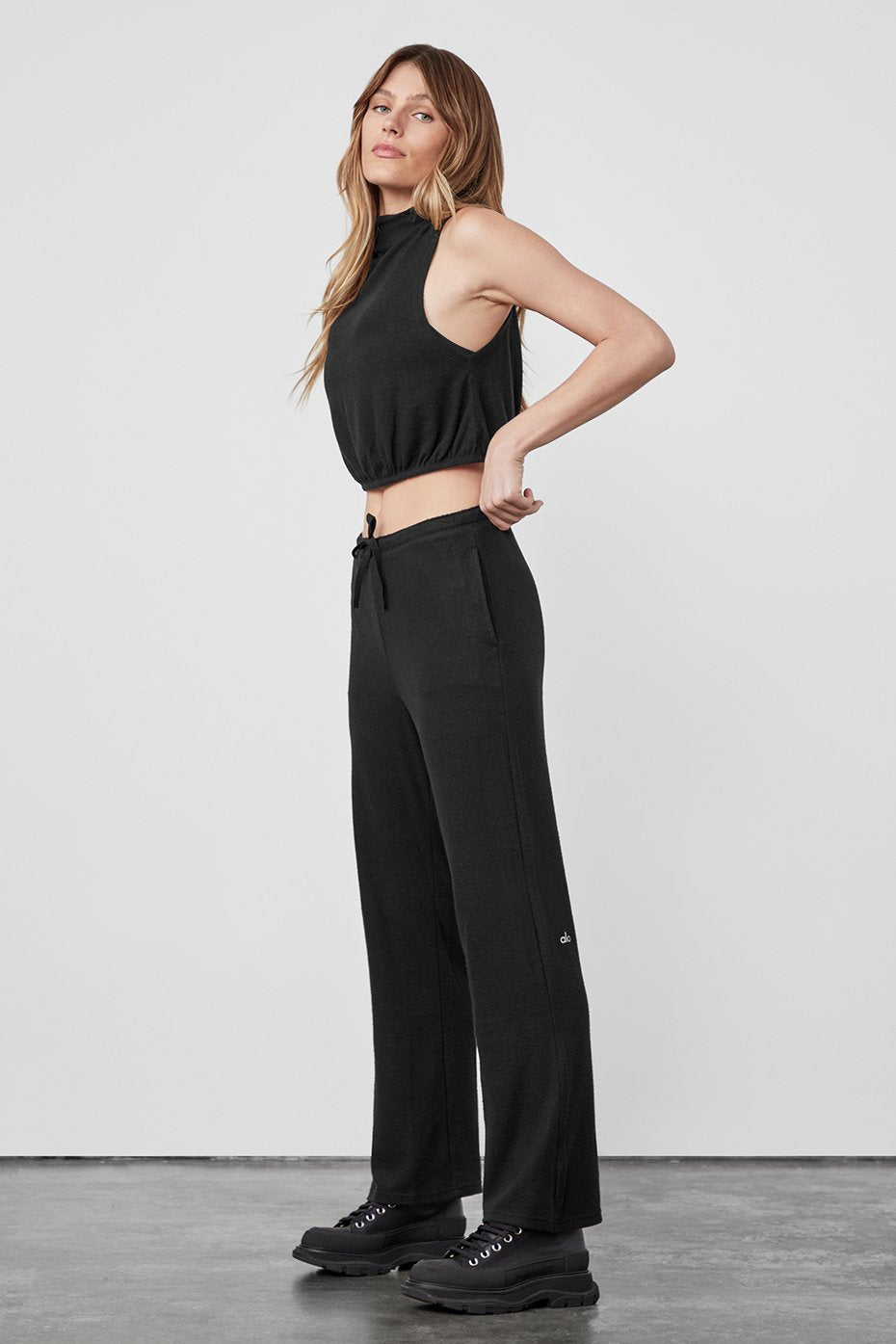 Alolux Soho Mock Neck Tank - Black