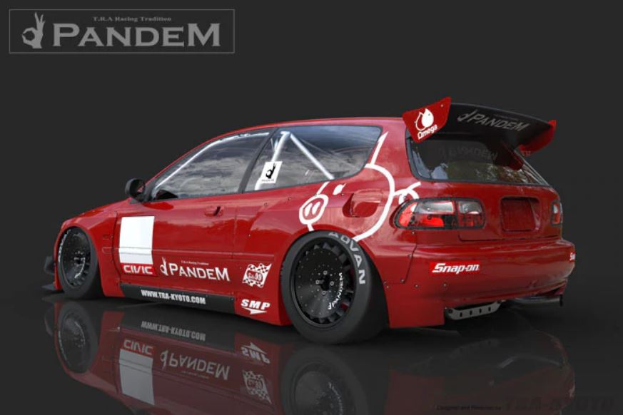GReddy 92-95 Honda Civic Hatchback EG Pandem Rear Bumper Extensions (gre17050116)