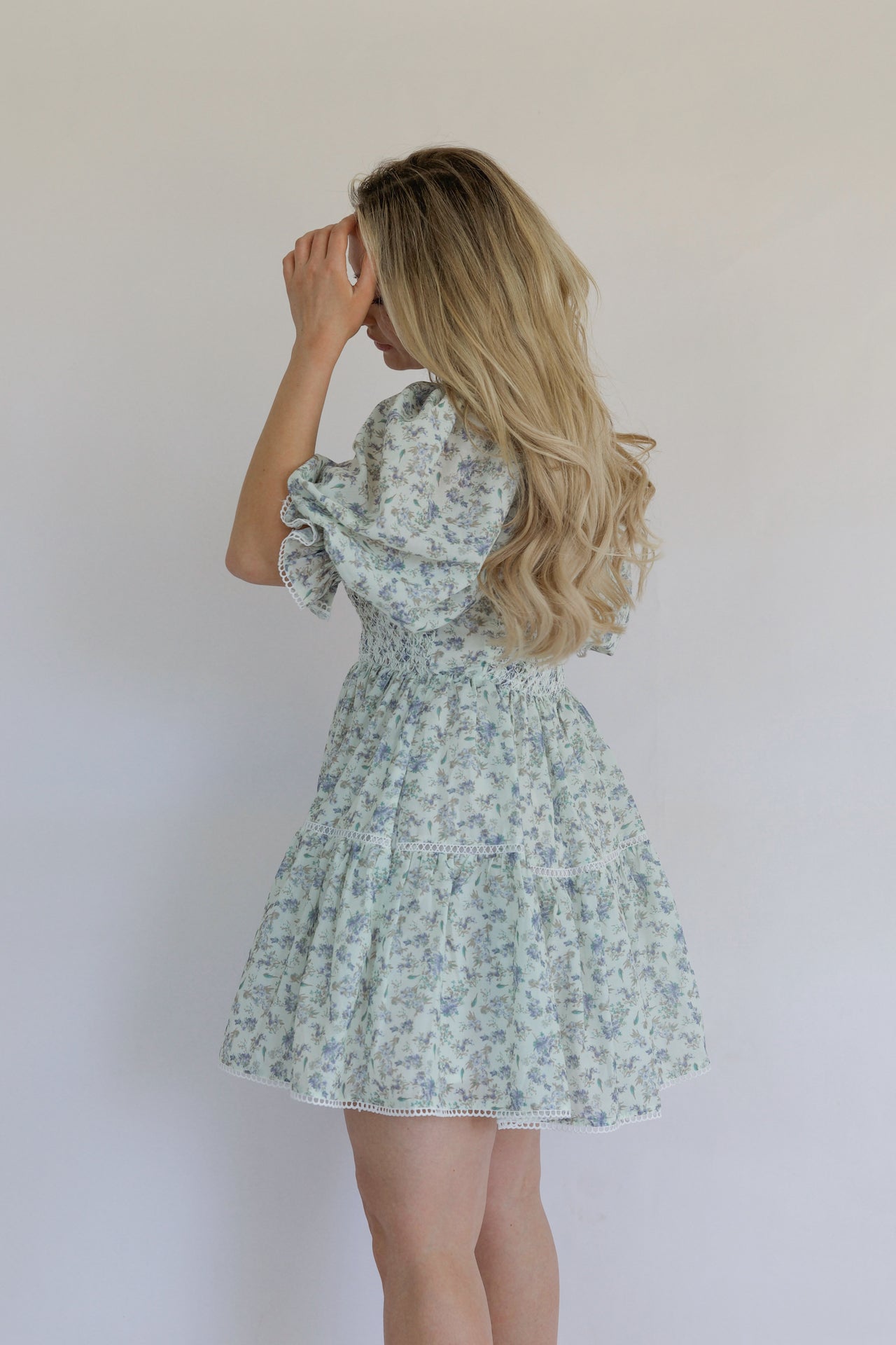 Emory Blue Floral Mini Dress