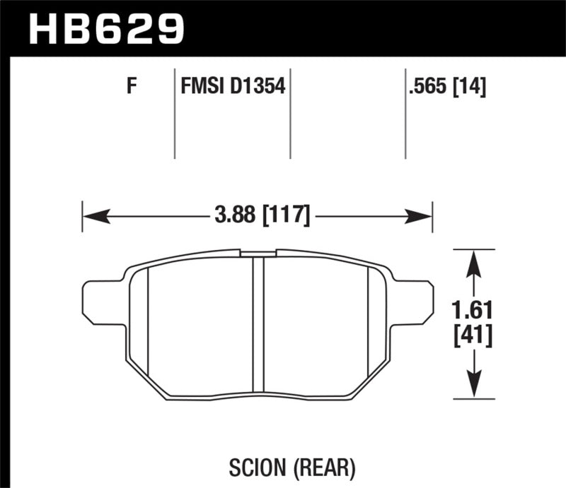 Hawk 2019+ Corolla Hatchback Rear HPS 5.0 Brake Pads