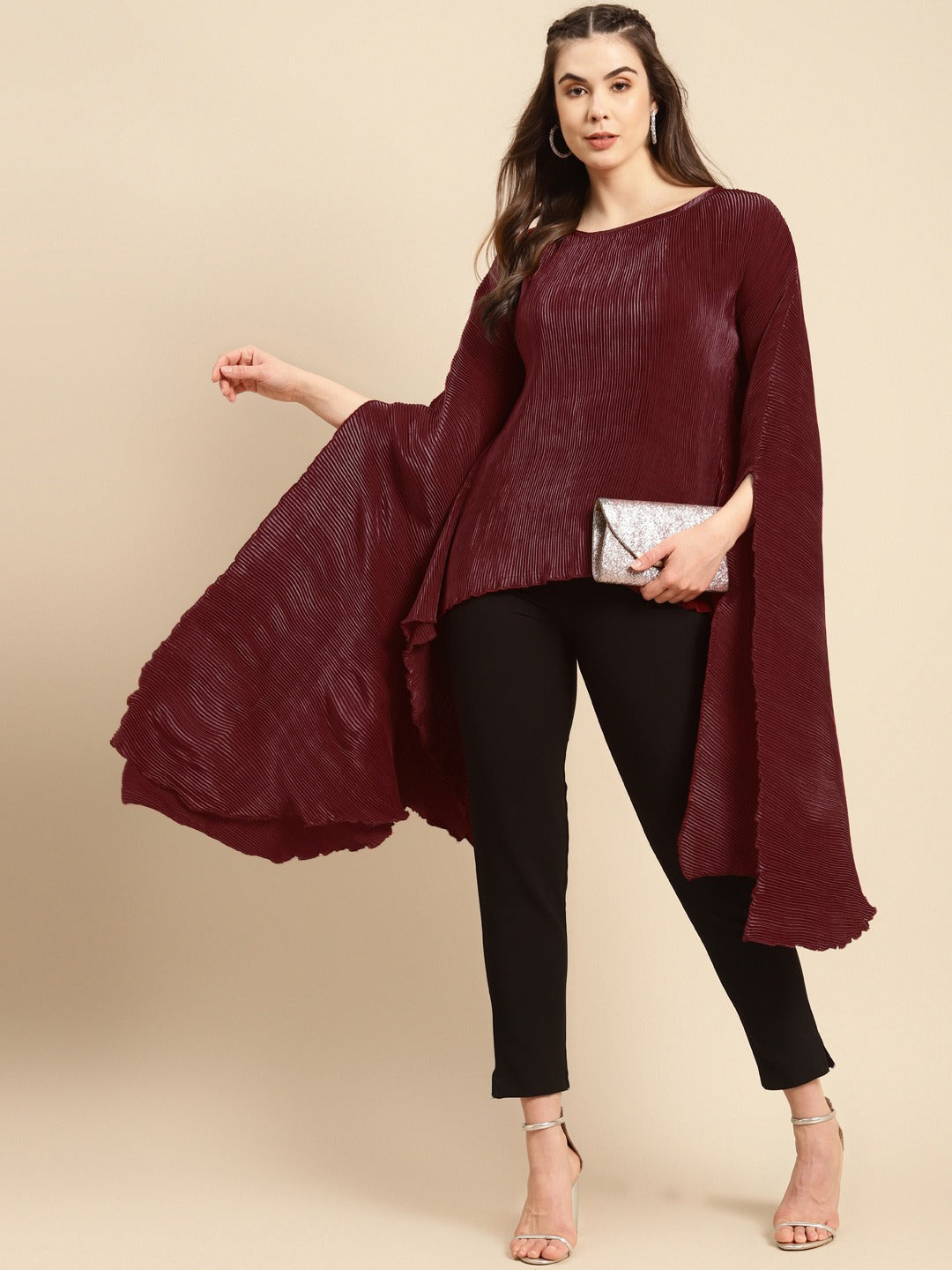 Pre-pleated kaftan top