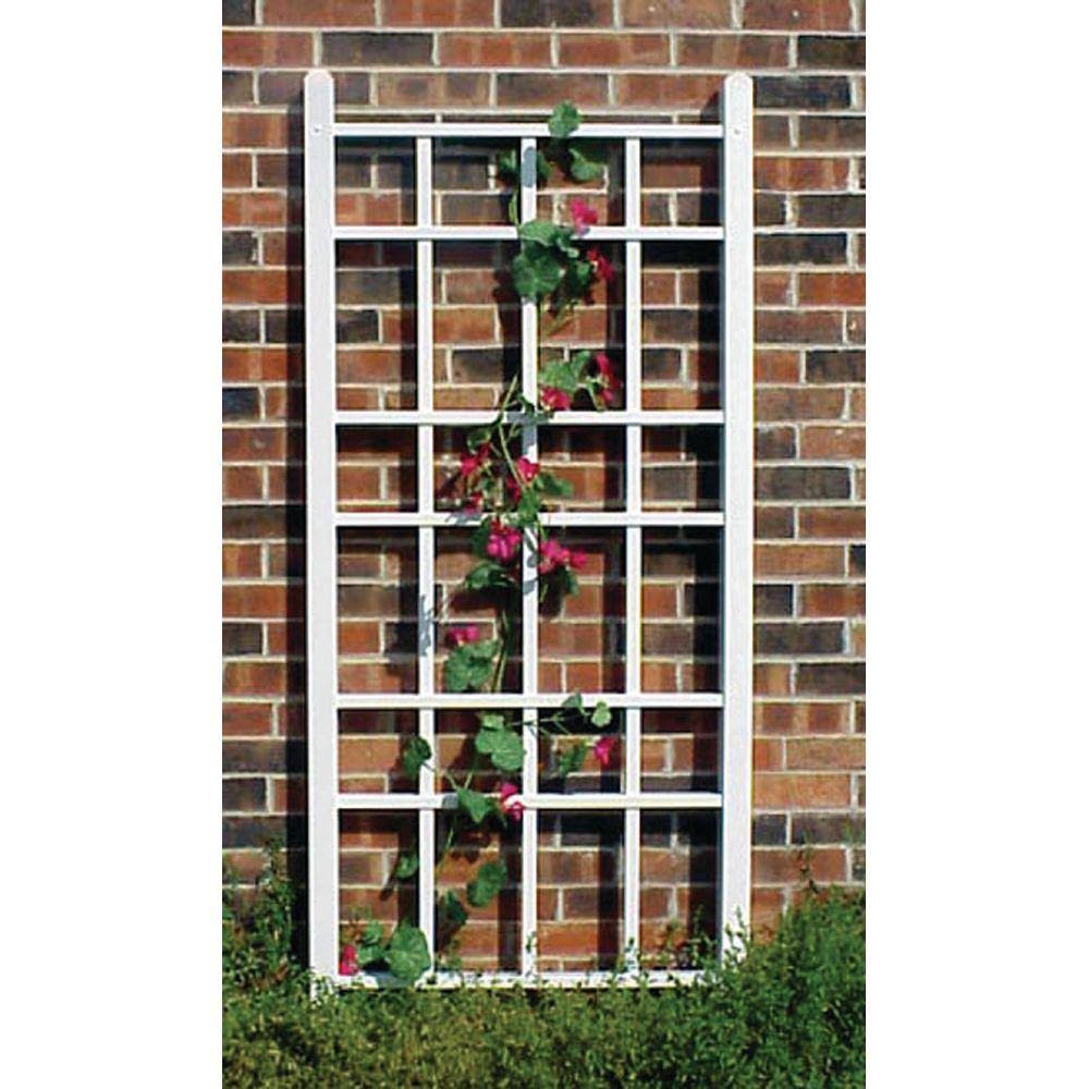 Dura-Trel 66 in. x 28 in. White Vinyl PVC Cottage Trellis, Whites