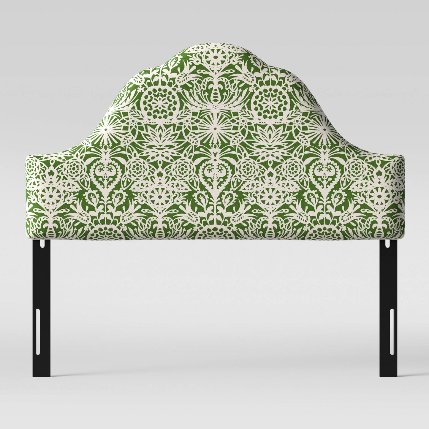 California King Zinnia Arched Headboard Green u0026 White Floral - Opalhouse
