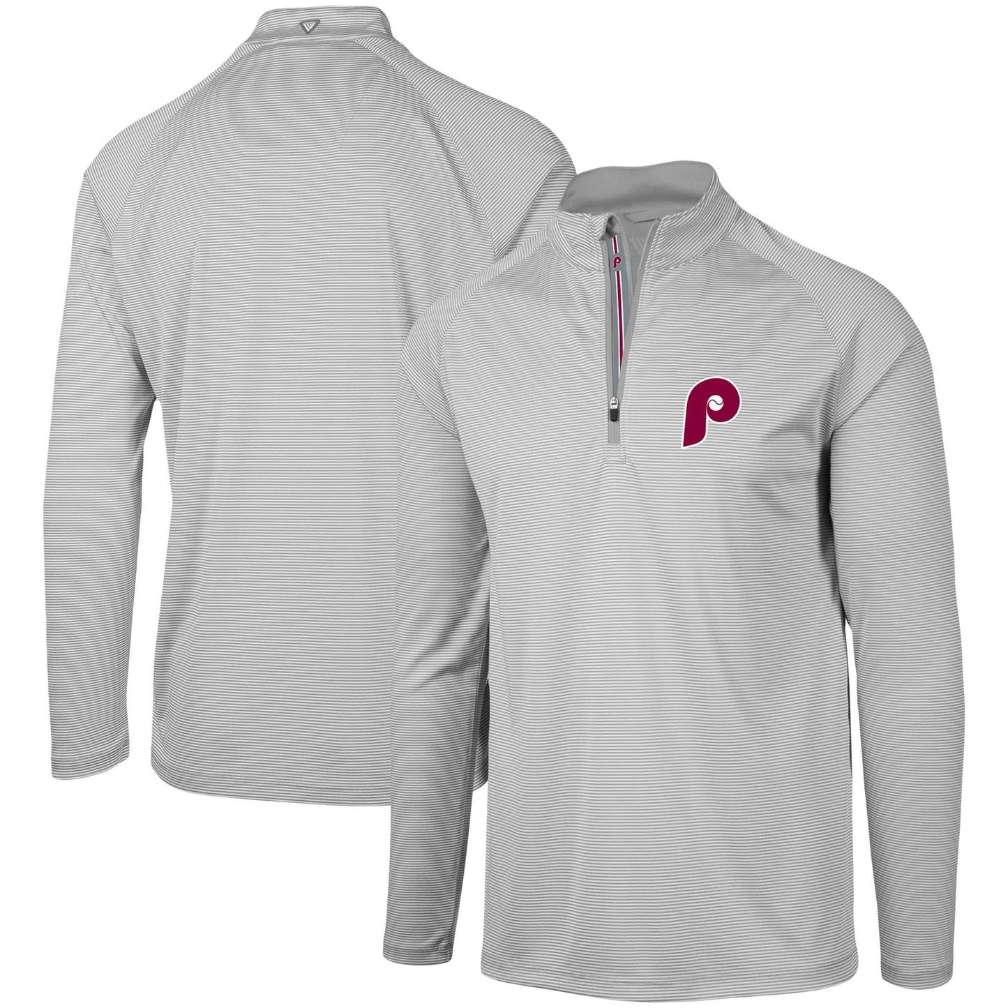 Levelwear Philadelphia Phillies Gray Orion Historic Logo Raglan Quarter-Zip Jacket