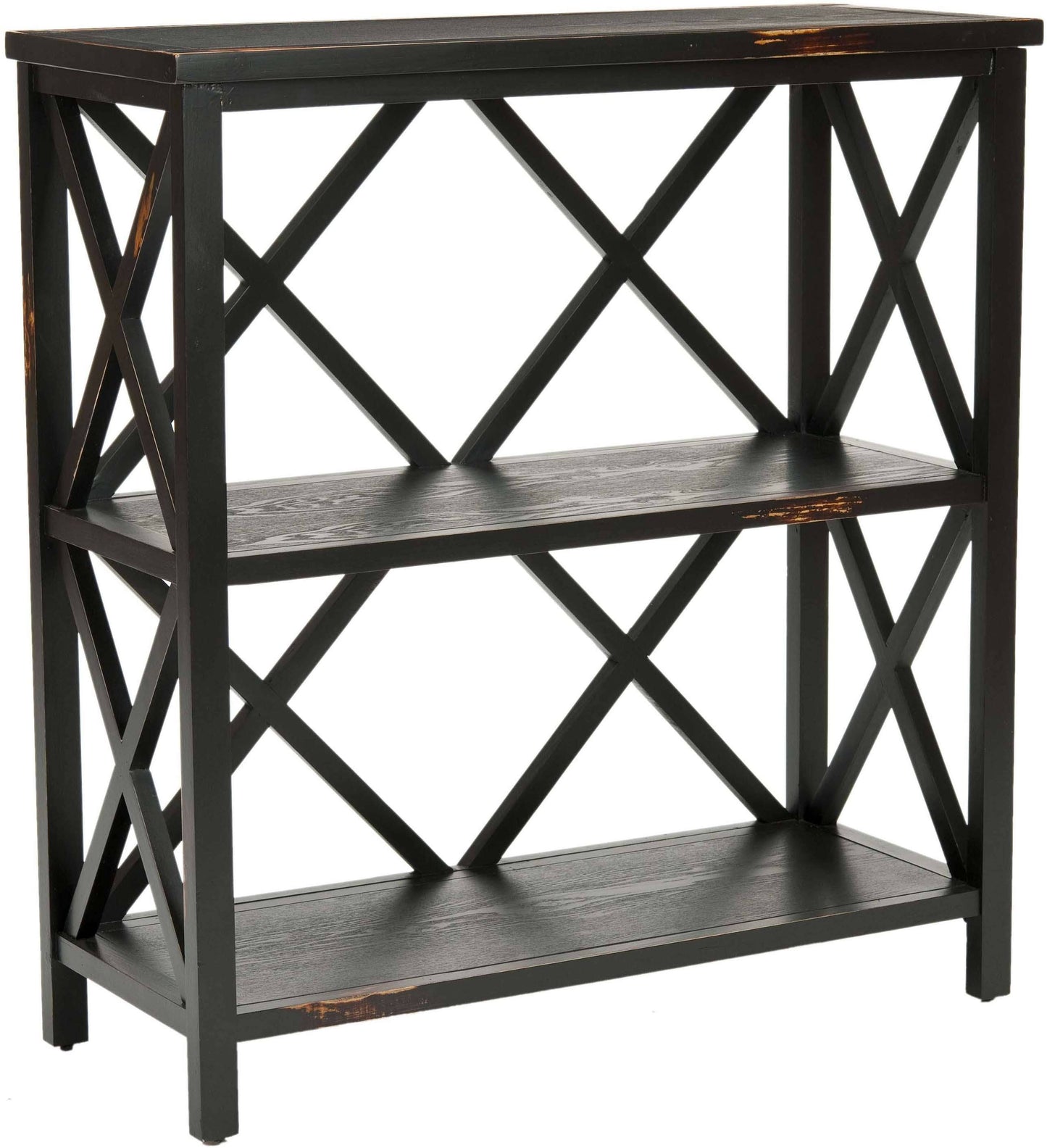 Safavieh AMH6501A Lucas Low Etagere Distressed Black