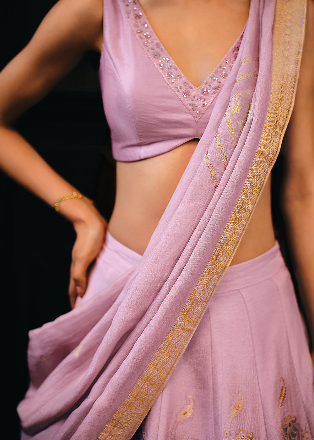 Lavender Purple Viscose Silk Lehenga Choli With Heavy Handwork Embroidery