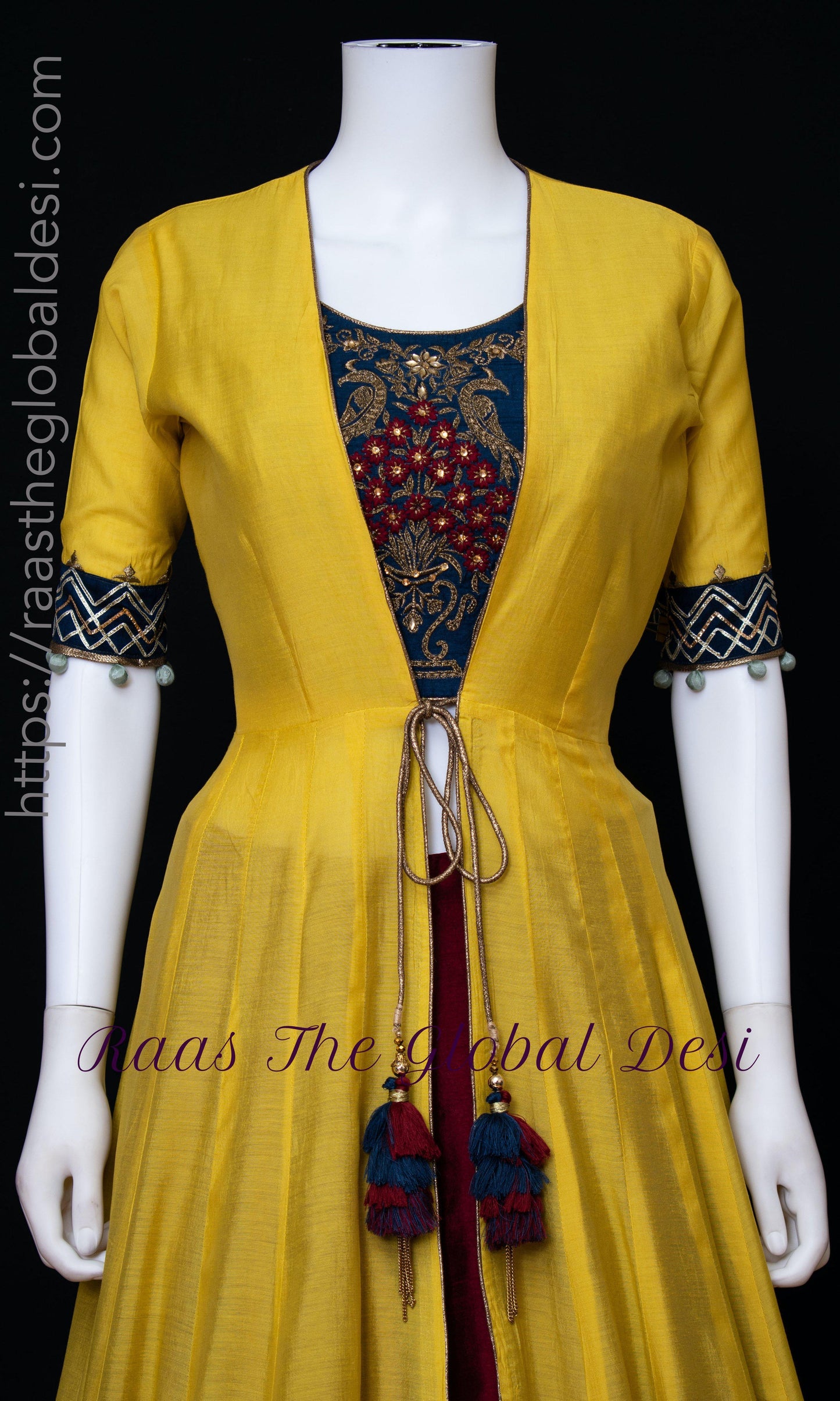 Arianell Yellow Sharara Set with Red Lehenga