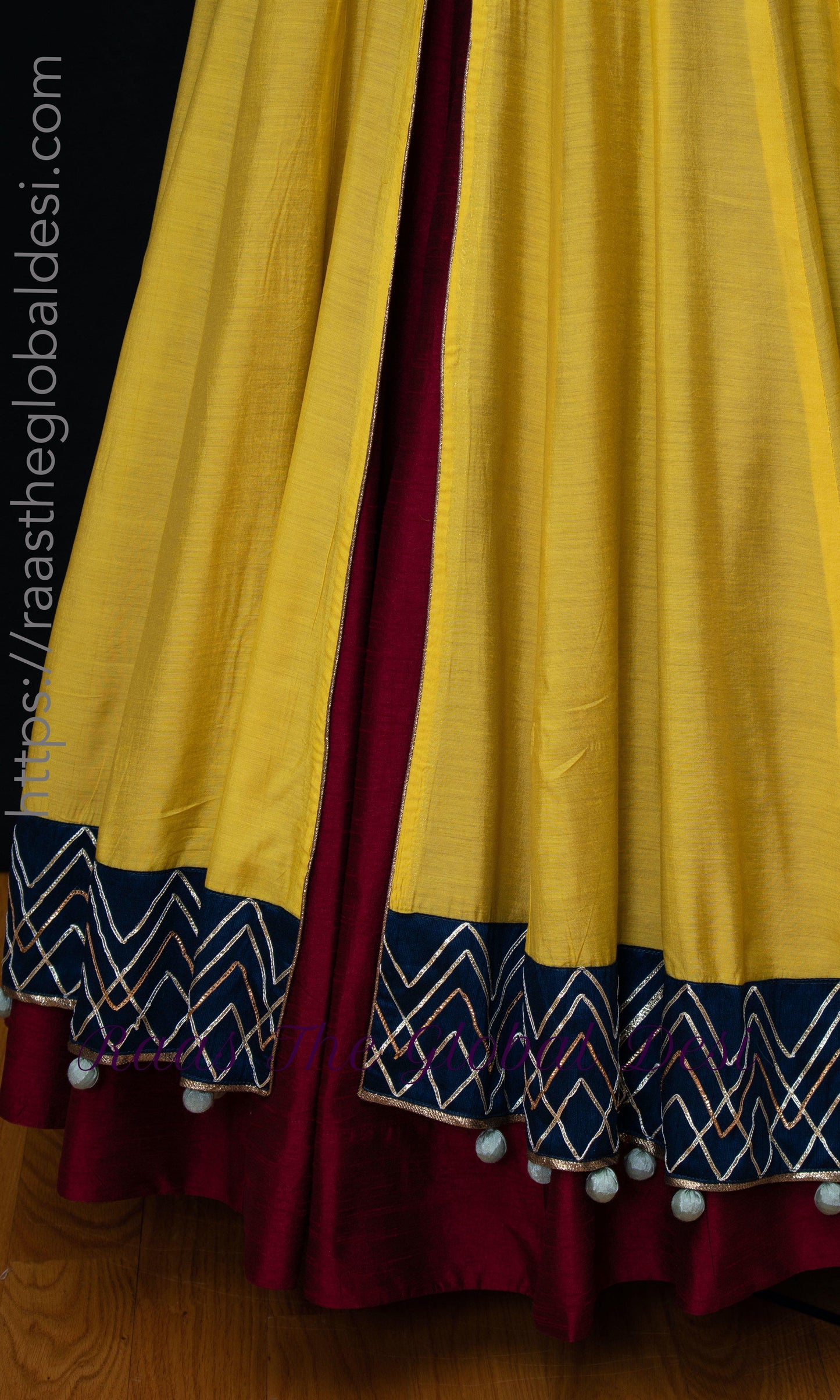 Arianell Yellow Sharara Set with Red Lehenga