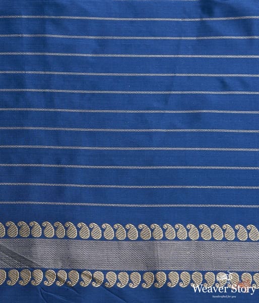 Blue kadhwa banarasi saree with kairi boota