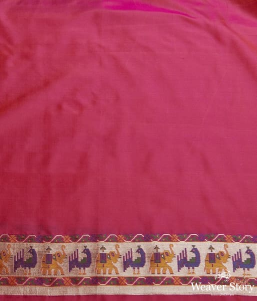 Handwoven Banarasi Patola Saree in pink with intricate meenakari work