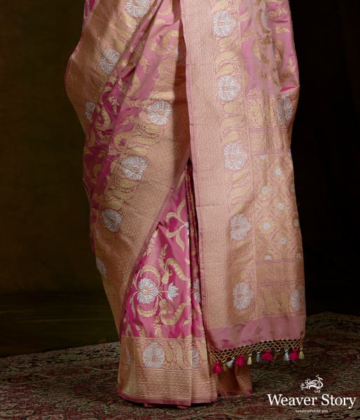 Handwoven kadhwa banarasi mehraab jaal saree with sona rupa zari
