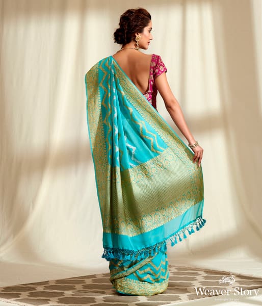 Handwoven Kadhwa Banarasi Jangla with sona rupa zari