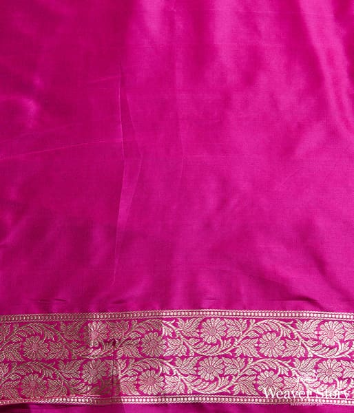 Handwoven Purple Katan Silk Banarasi with Kadhwa Booti and Pink Floral Border