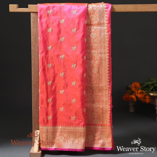 Handwoven Light Pink Kadhwa Booti Dupatta
