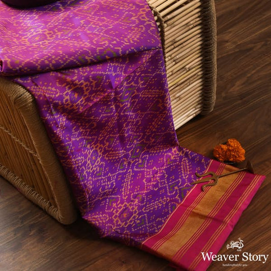 Handwoven Purple and Pink Patola Dupatta
