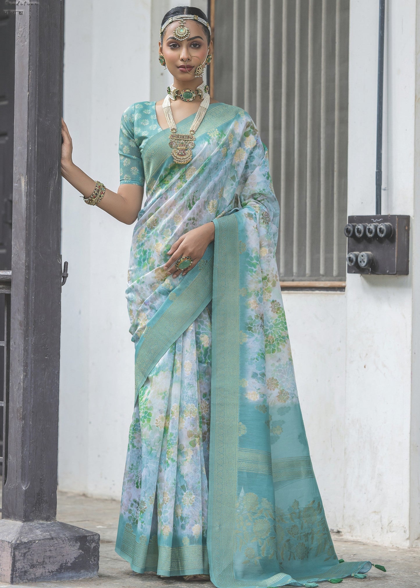 Maya Blue Woven Silk Saree Maya Blue Woven Silk Saree
