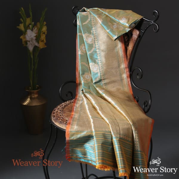 Handwoven Green Dual Tone Kadhwa Jangla Dupatta