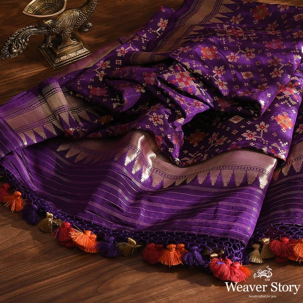 Handwoven Purple Patola Dupatta