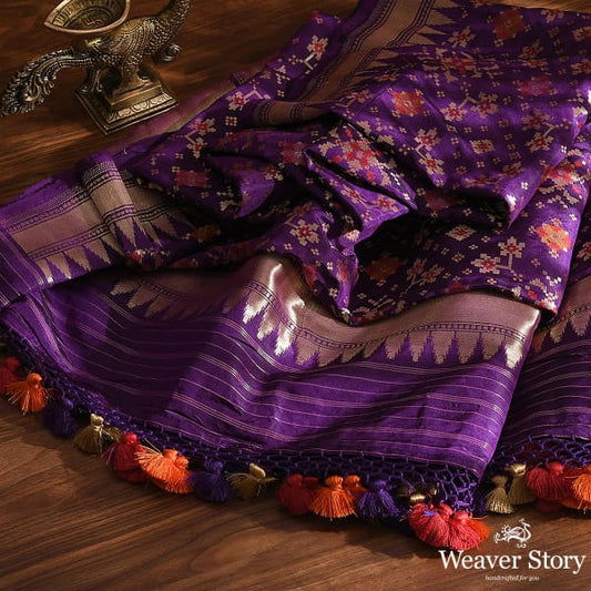 Handwoven Purple Patola Dupatta