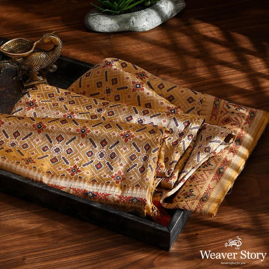 Handwoven Yellow Tissue Patola Dupatta