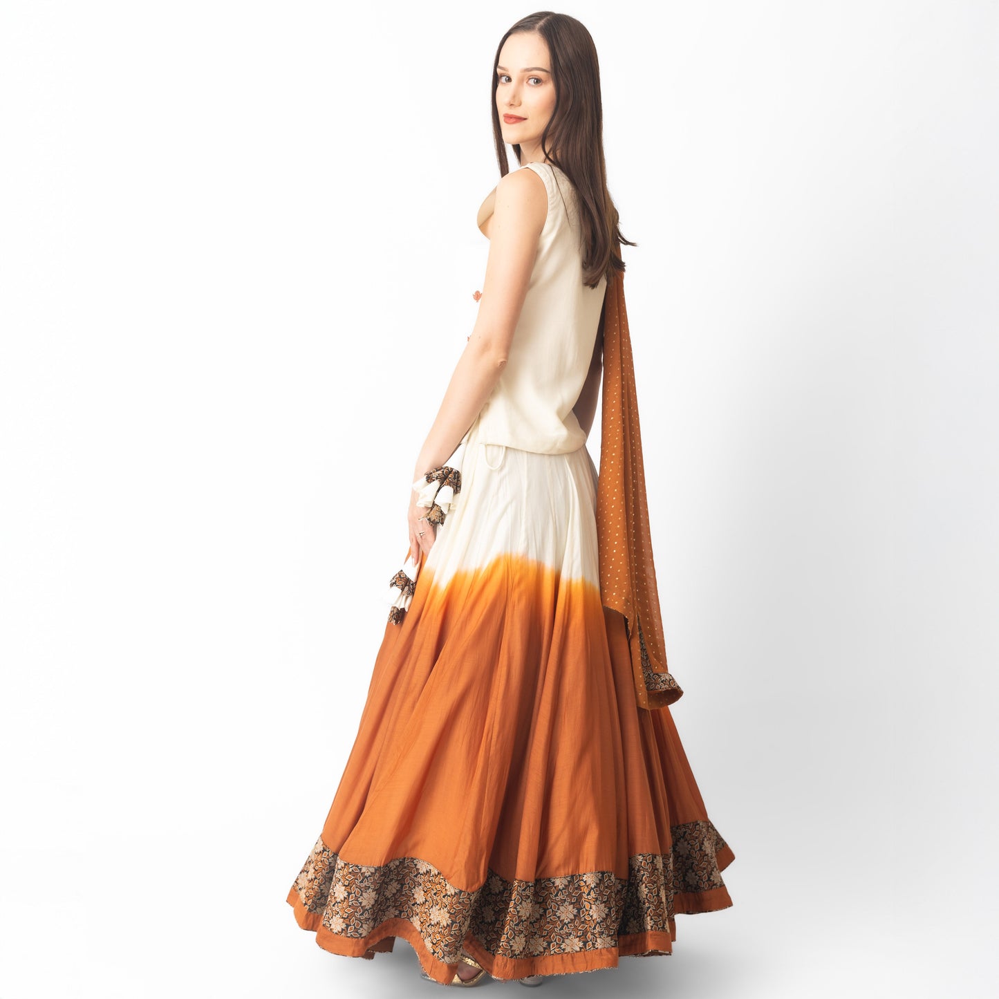 Alani Lehenga Choli Set with Hand Tie Dye