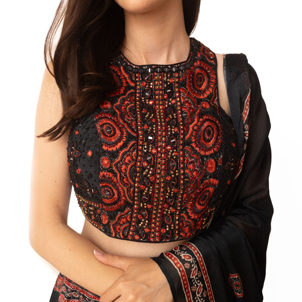 Aviva Black Lehenga with Hand Embroidered Blouse