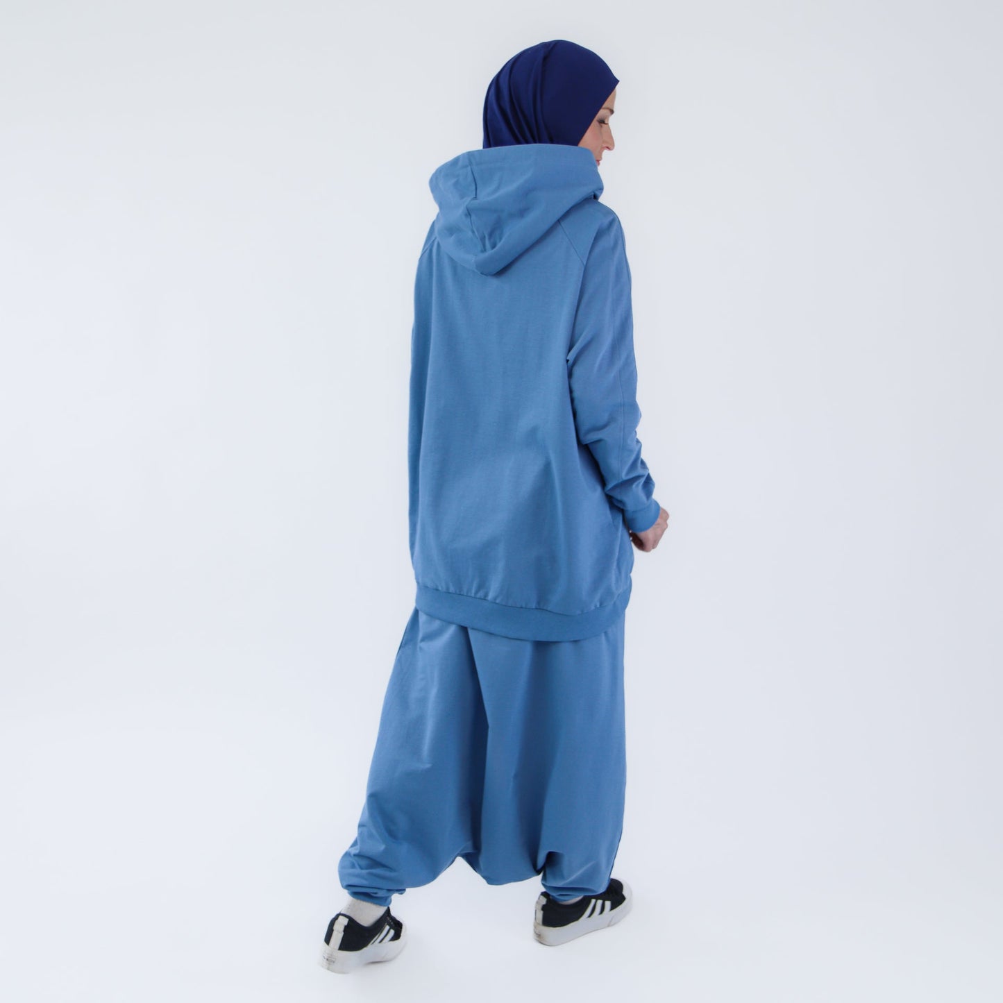 Sport Hijab Style: "Blue Cloud", Tracksuit - Hoodie with Harem Pants