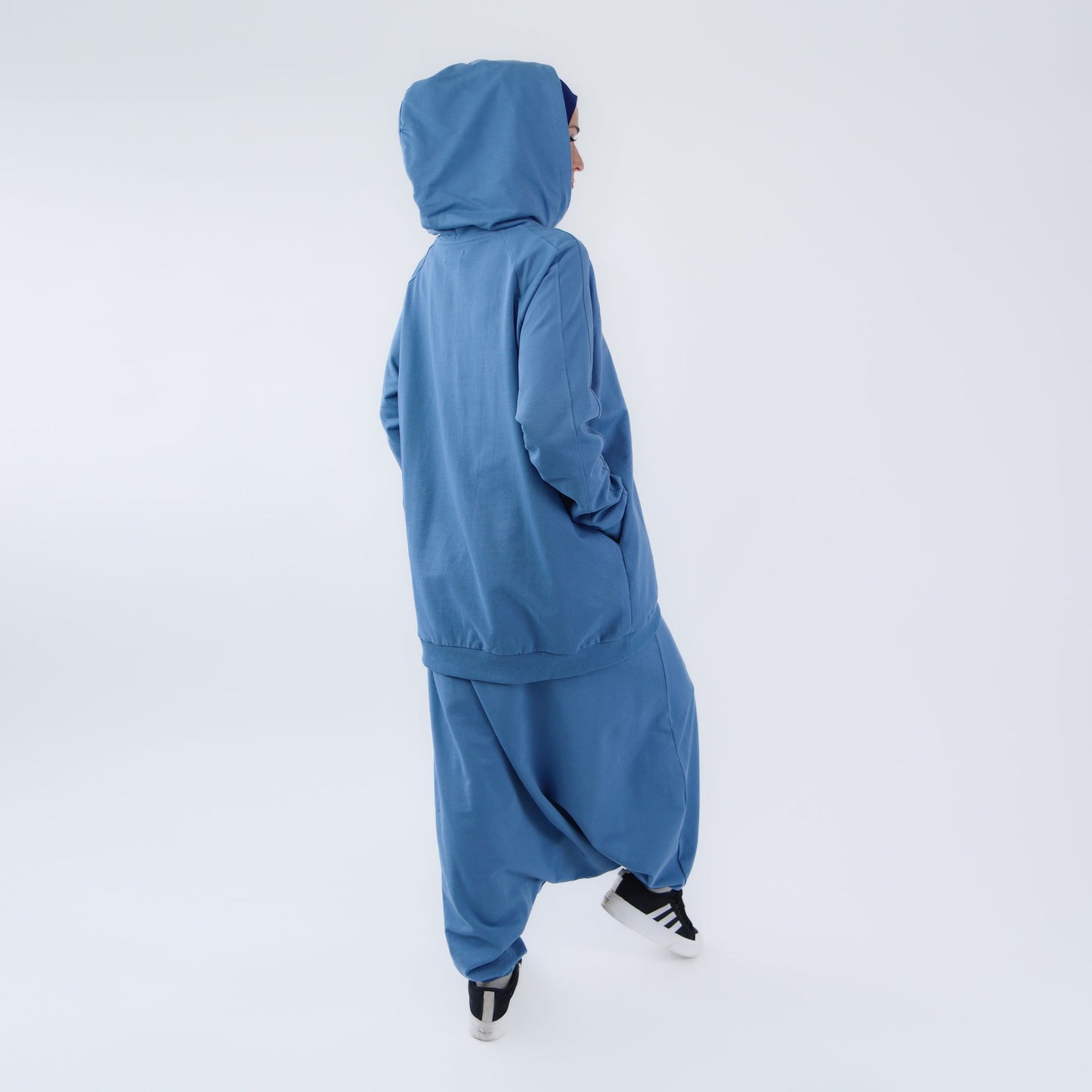 Sport Hijab Style: "Blue Cloud", Tracksuit - Hoodie with Harem Pants