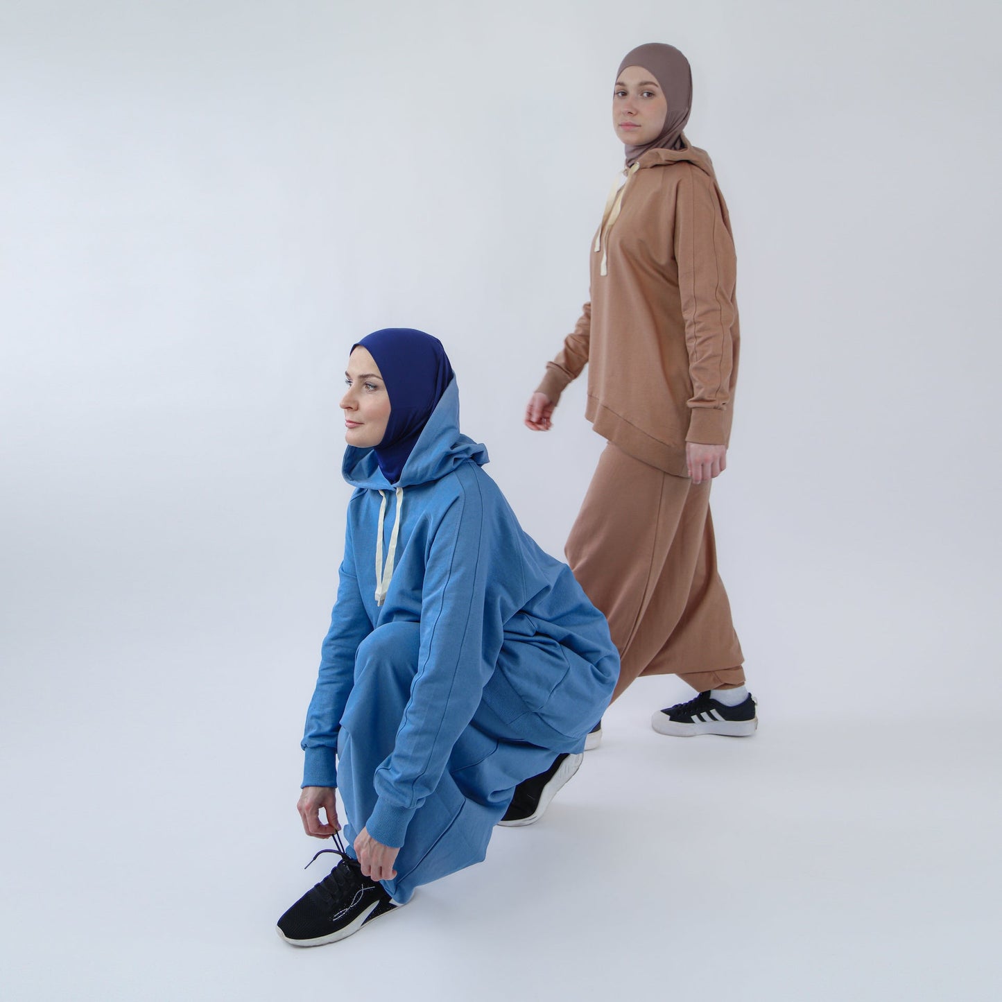 Sport Hijab Style: "Blue Cloud", Tracksuit - Hoodie with Harem Pants