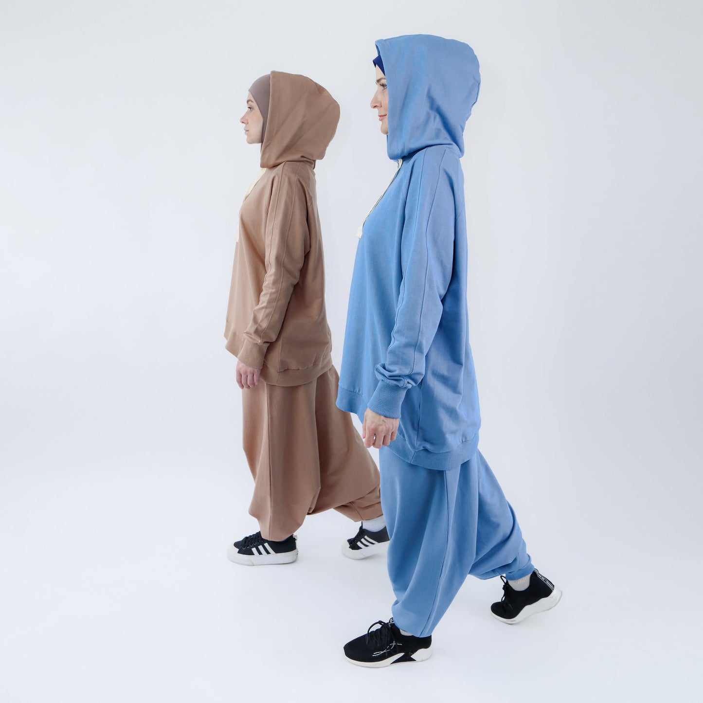 Sport Hijab Style: "Blue Cloud", Tracksuit - Hoodie with Harem Pants