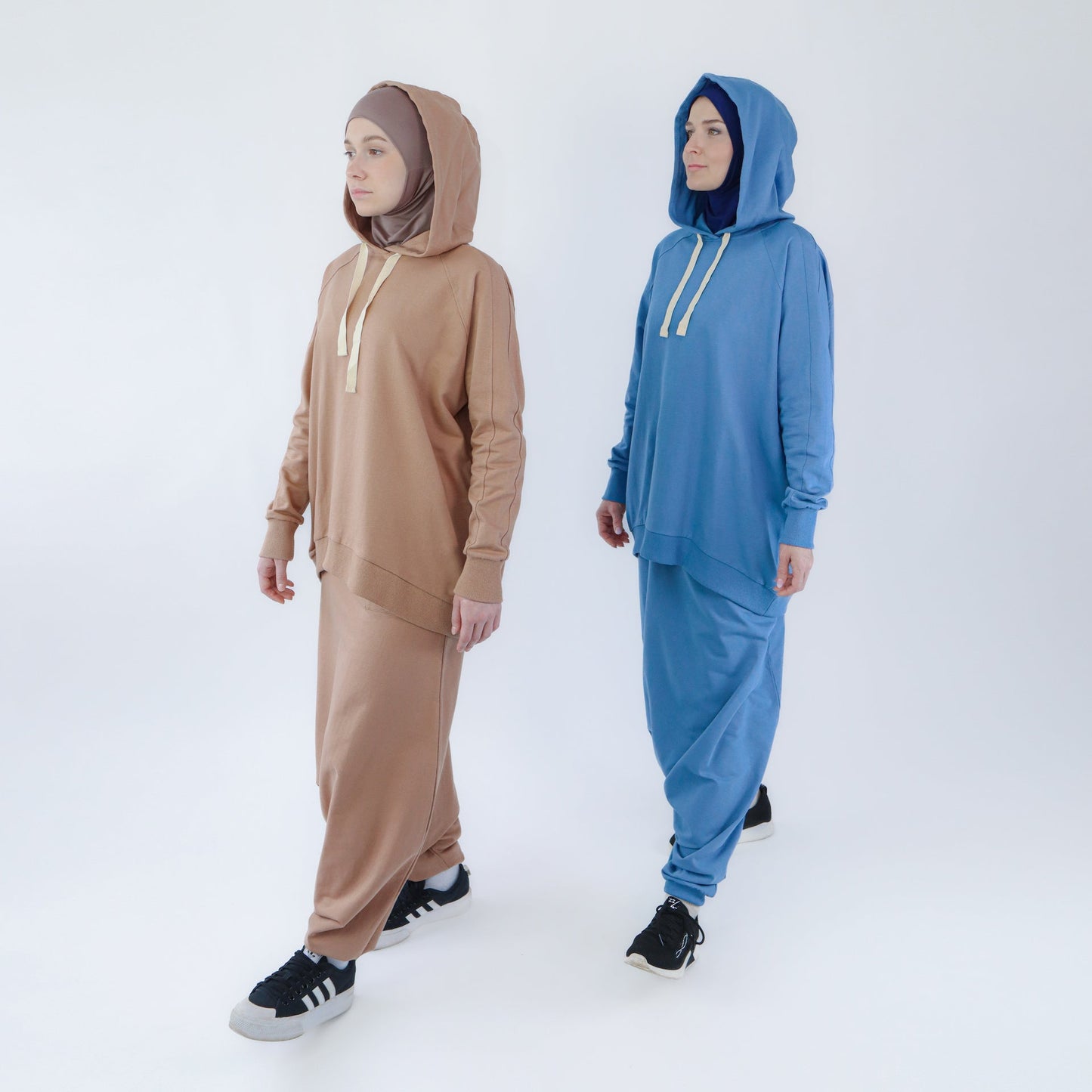 Sport Hijab Style: "Blue Cloud", Tracksuit - Hoodie with Harem Pants