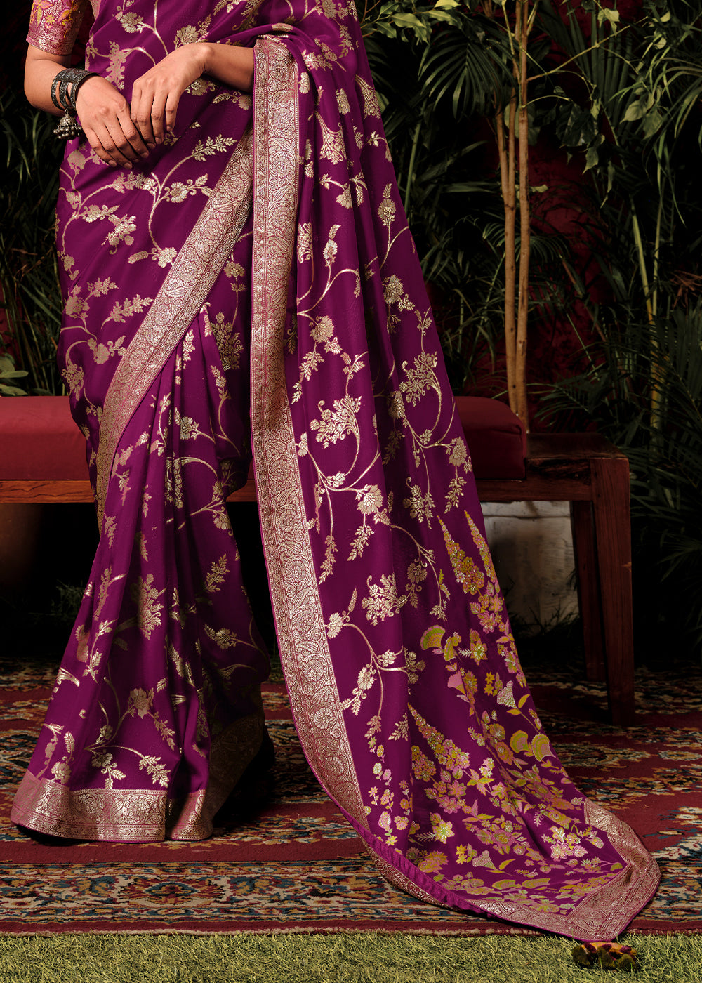 Lollipop Purple Zari Woven Dola Silk Saree with Designer Pallu