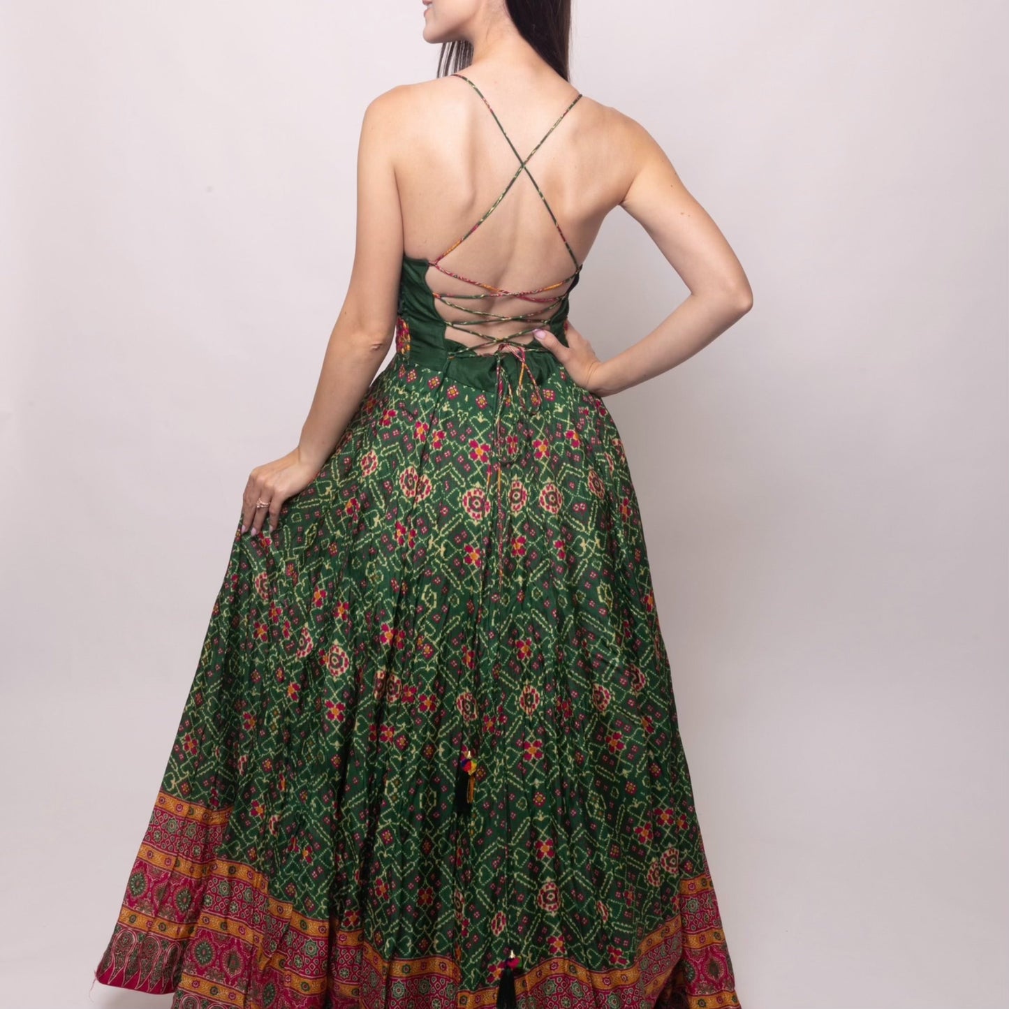 Denica Green Halter Dress