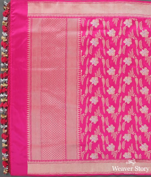 Handwoven Pink Kadhwa Jangla Dupatta