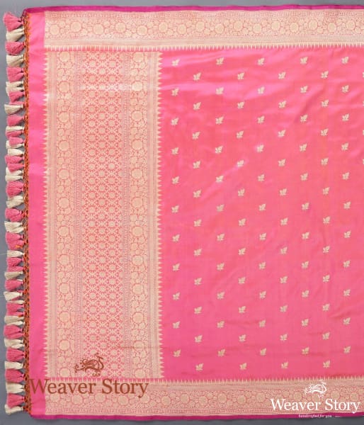 Handwoven Light Pink Kadhwa Booti Dupatta