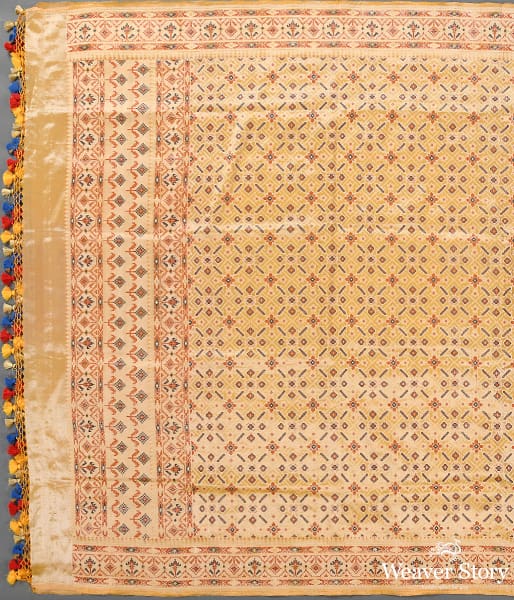 Handwoven Yellow Tissue Patola Dupatta