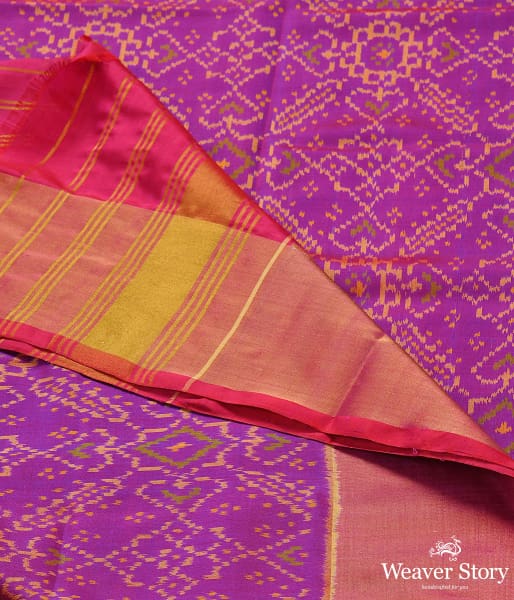 Handwoven Purple and Pink Patola Dupatta