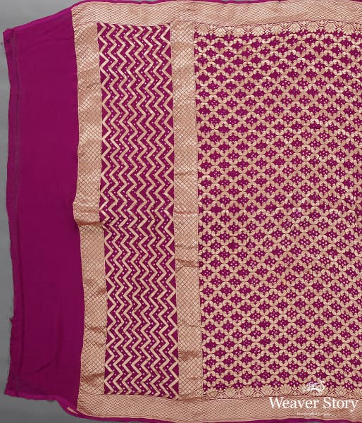 Handwoven Wine Banarasi Bandhej Dupatta