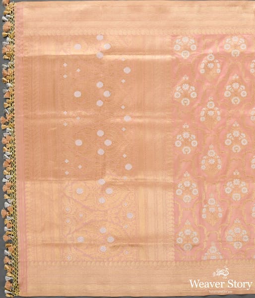Handwoven Light Peach Kadhwa Jangla Dupatta