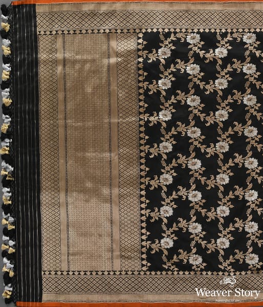 Handwoven Black Kadhwa Jangla Dupatta