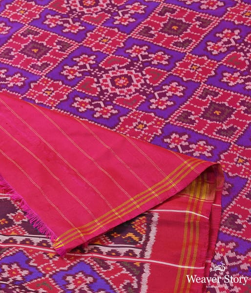 Handwoven Purple and Pink dual colorPatola Dupatta