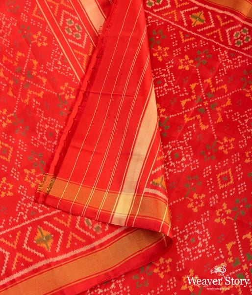 Handwoven Rajkot Silk Patola Dupatta in Red