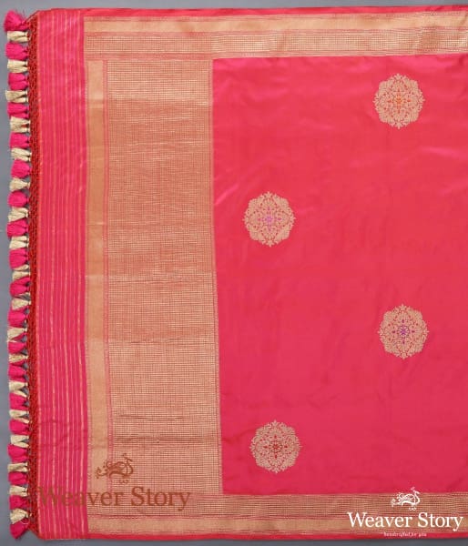 Handwoven Rani Pink Kadhwa Boota Dupatta