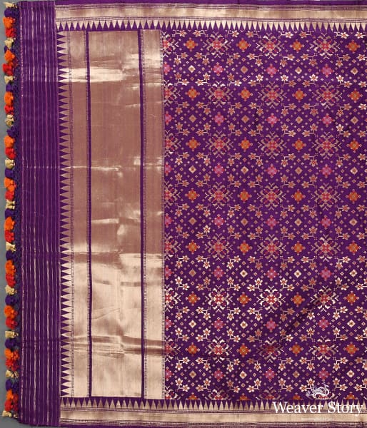 Handwoven Purple Patola Dupatta