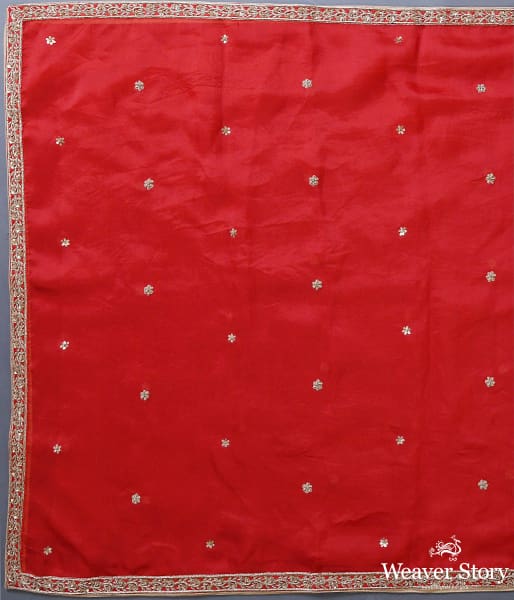 Handwoven Red Border Dupatta