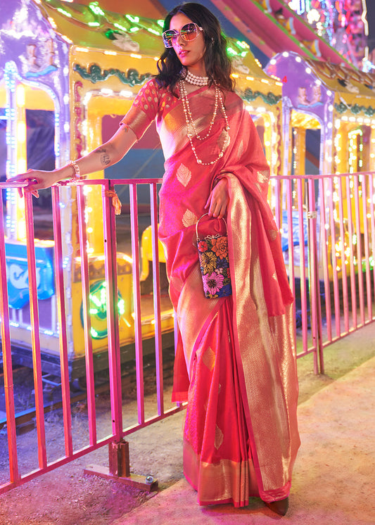 Beige Brown Handloom Woven Art Silk Saree with Brocade Blouse