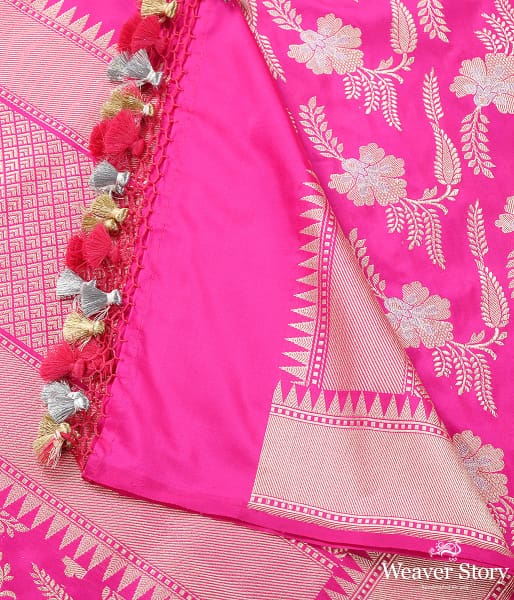 Handwoven Pink Kadhwa Jangla Dupatta