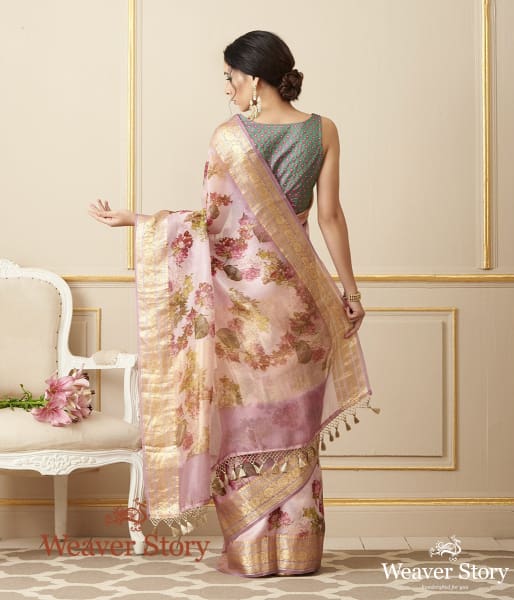 Handwoven Printed Organza Saree