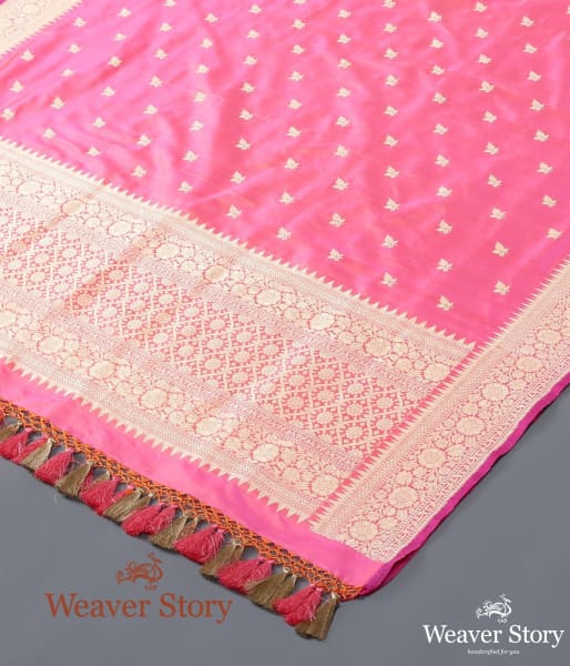 Handwoven Light Pink Kadhwa Booti Dupatta