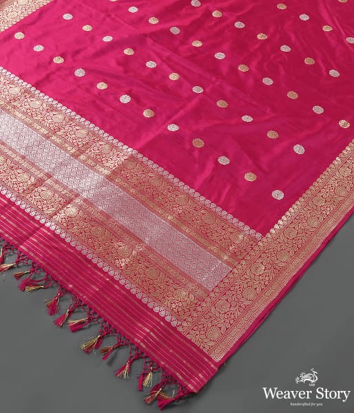 Handwoven Pink Banarasi Kadhwa Booti Dupatta